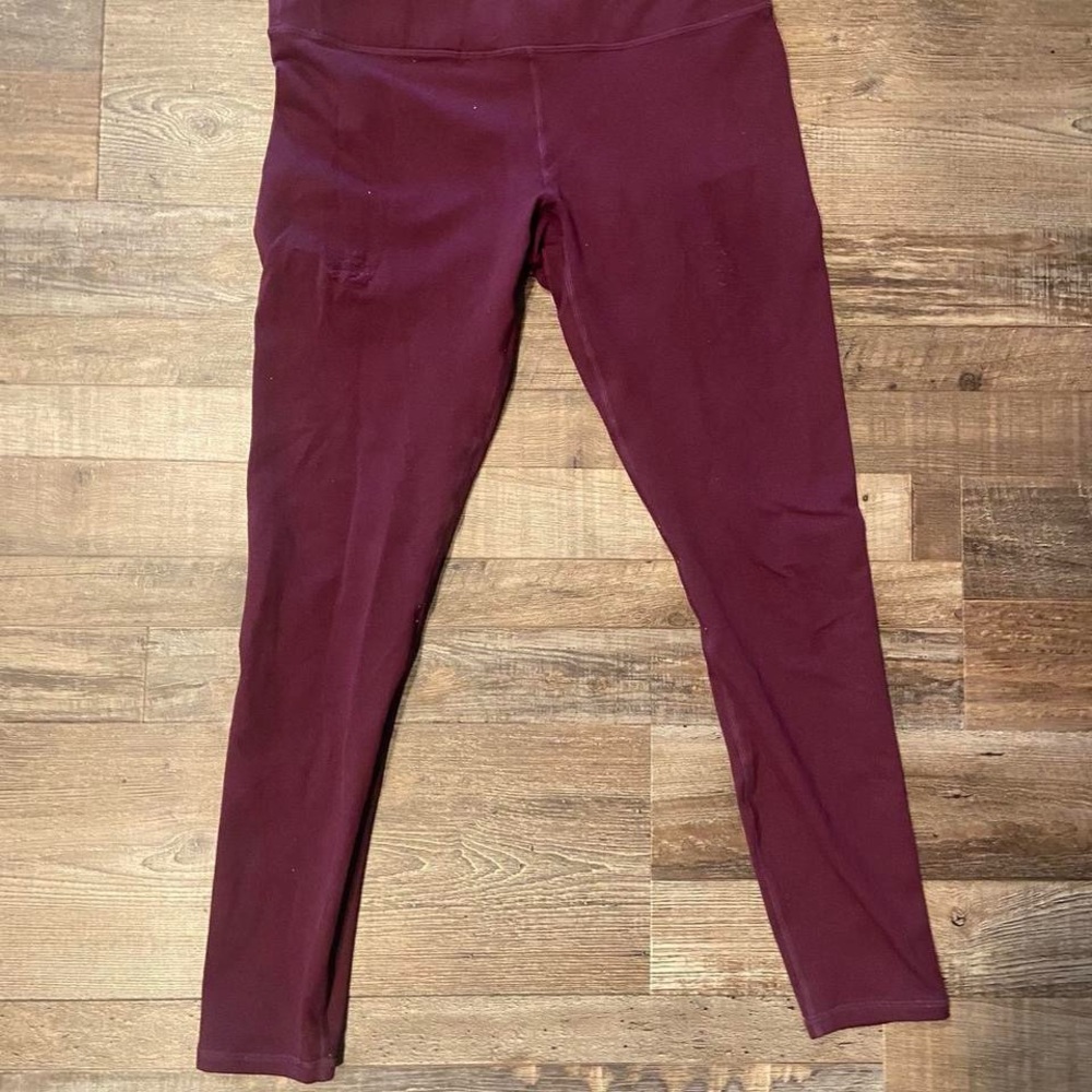 Burgundy High-Waisted Leggings